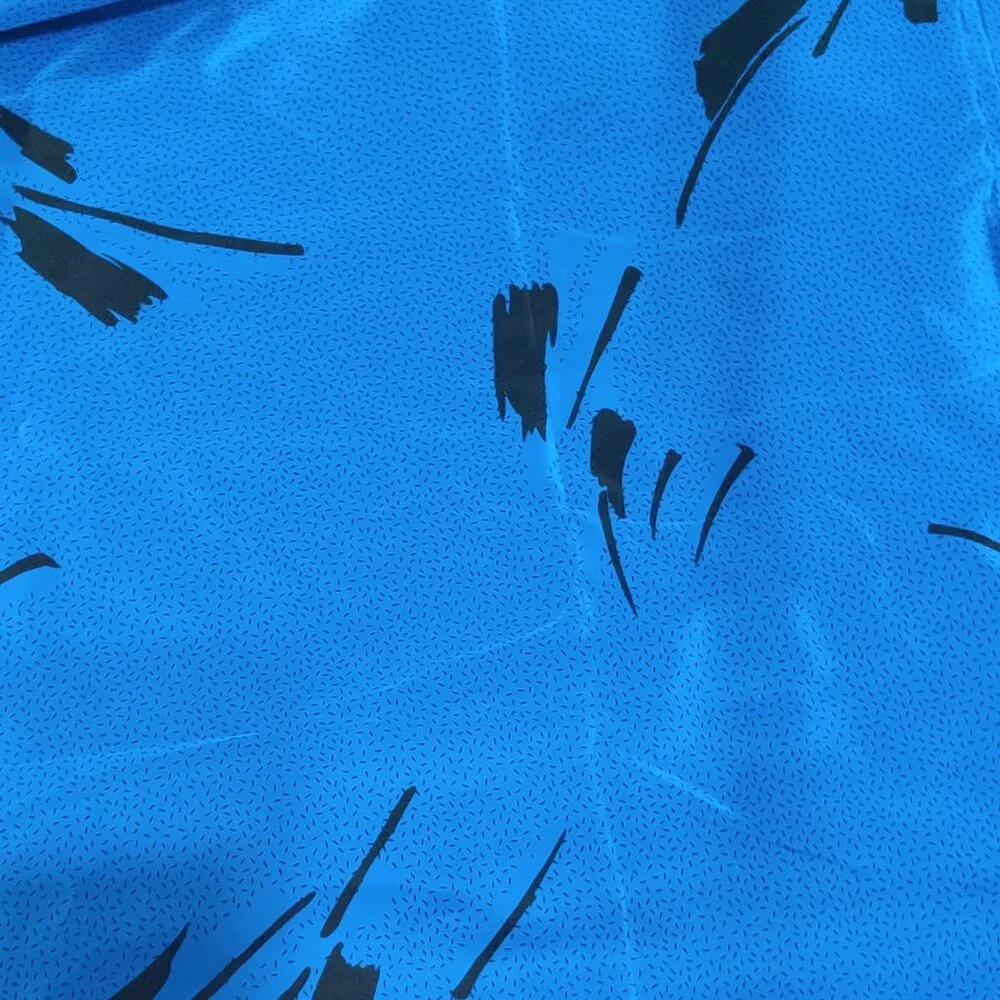 Vintage 80s Abstract Brushstroke Fabric 2.5 Yards Deadstock Made in Japan Poly